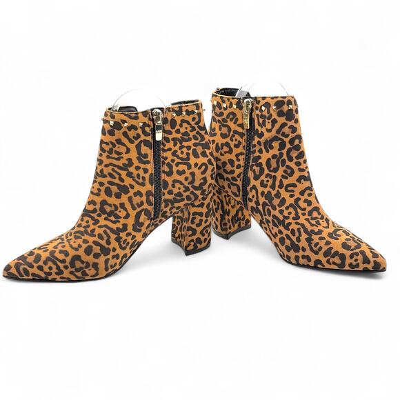 Marc Fisher Client Leopard Print Studded Block Heel Boot Womens 6 Baddie Mobwife - Picture 7 of 12